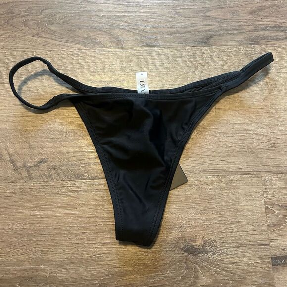 Women's Black Cheeky Bikini Bottom Swimwear Size M - Picture 1 of 4
